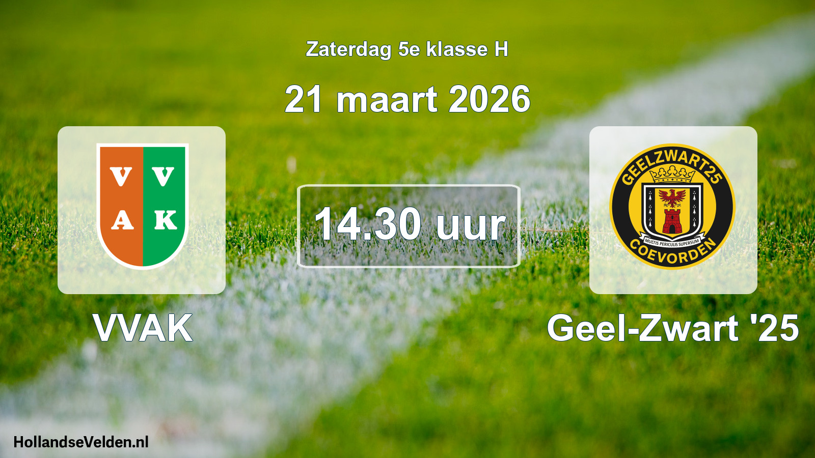 Scheduled Match: VVAK - Geel-Zwart '25 (21 March 2026)