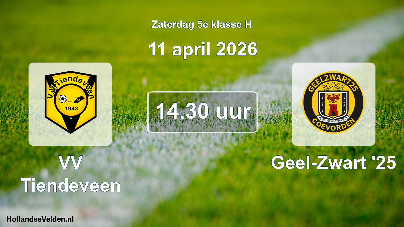 Scheduled Match: VV Tiendeveen - Geel-Zwart '25 (11 April 2026)