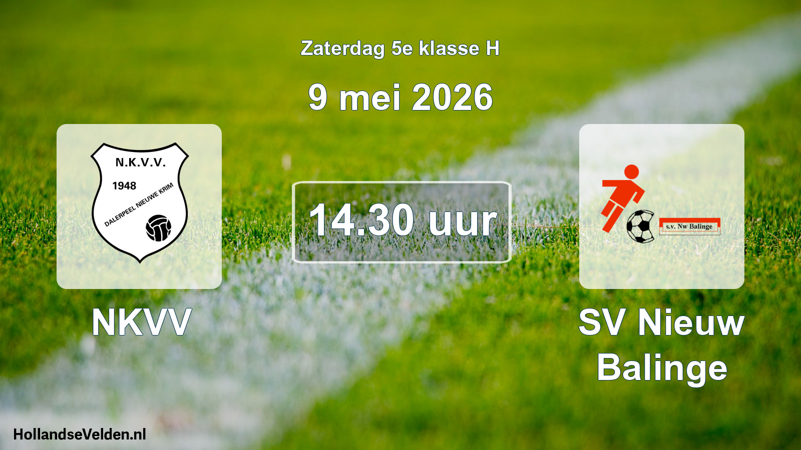 Scheduled Match: NKVV - SV Nieuw Balinge (9 May 2026)