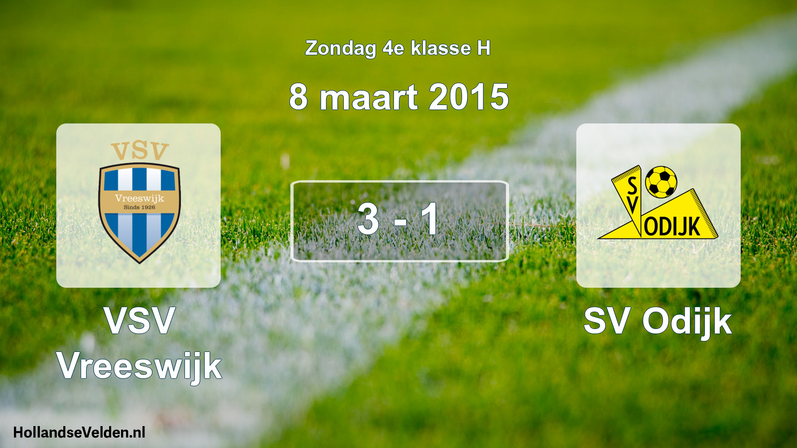 Total number of matches played: VSV Vreeswijk - SV Odijk 3 - 1 (8 March 2015)