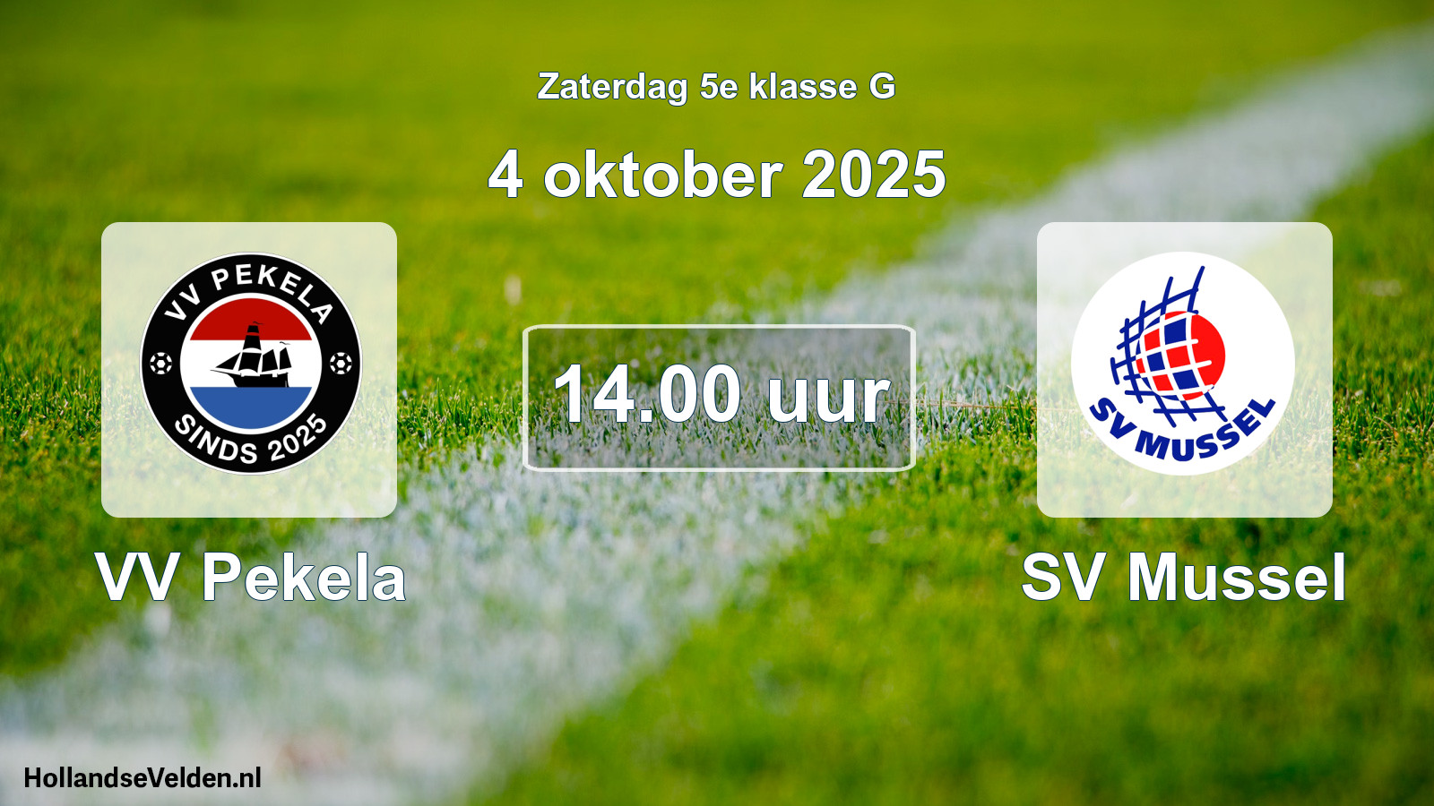 Scheduled Match: VV Pekela - SV Mussel (4 October 2025)