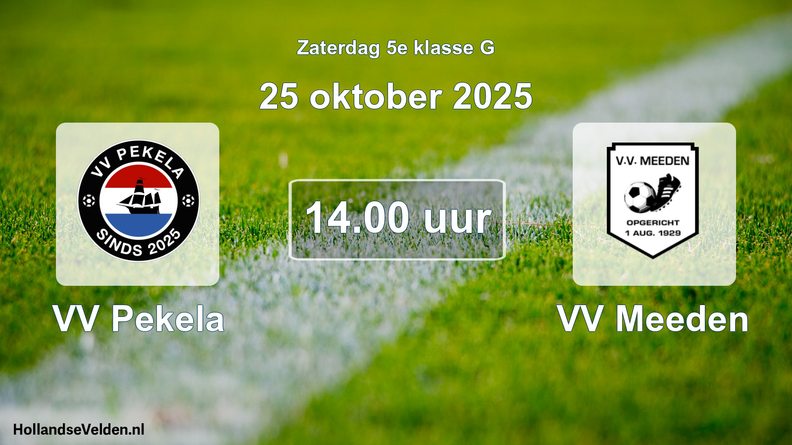 Scheduled Match: VV Pekela - VV Meeden (25 October 2025)
