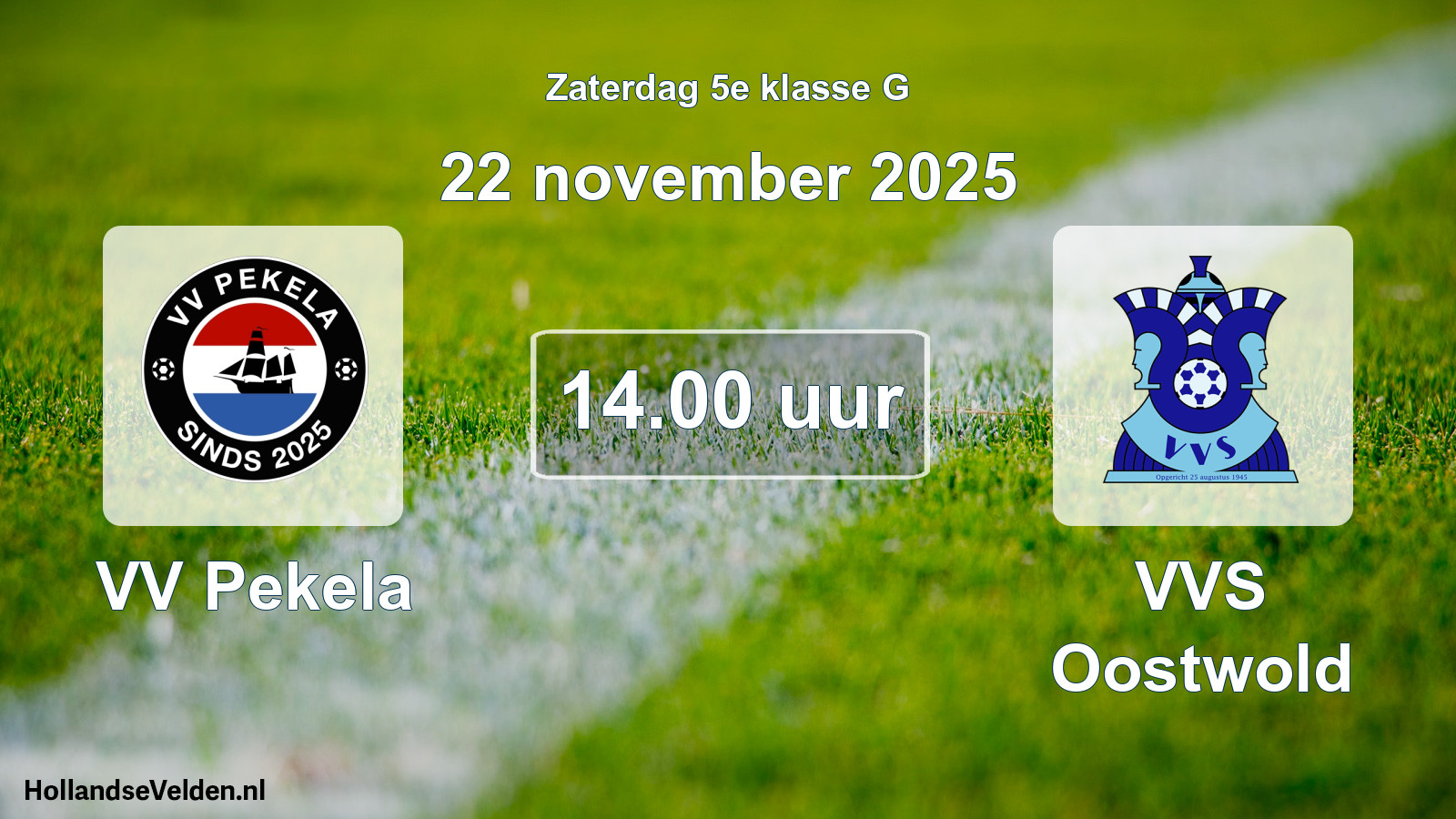 Scheduled Match: VV Pekela - VVS Oostwold (22 November 2025)