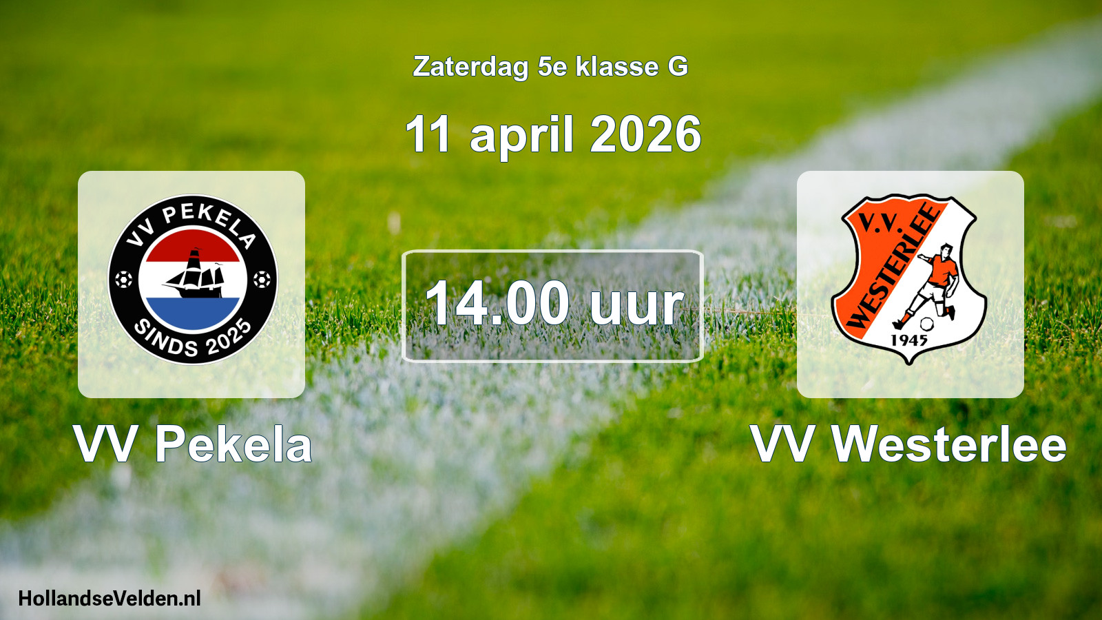 Scheduled Match: VV Pekela - VV Westerlee (11 April 2026)