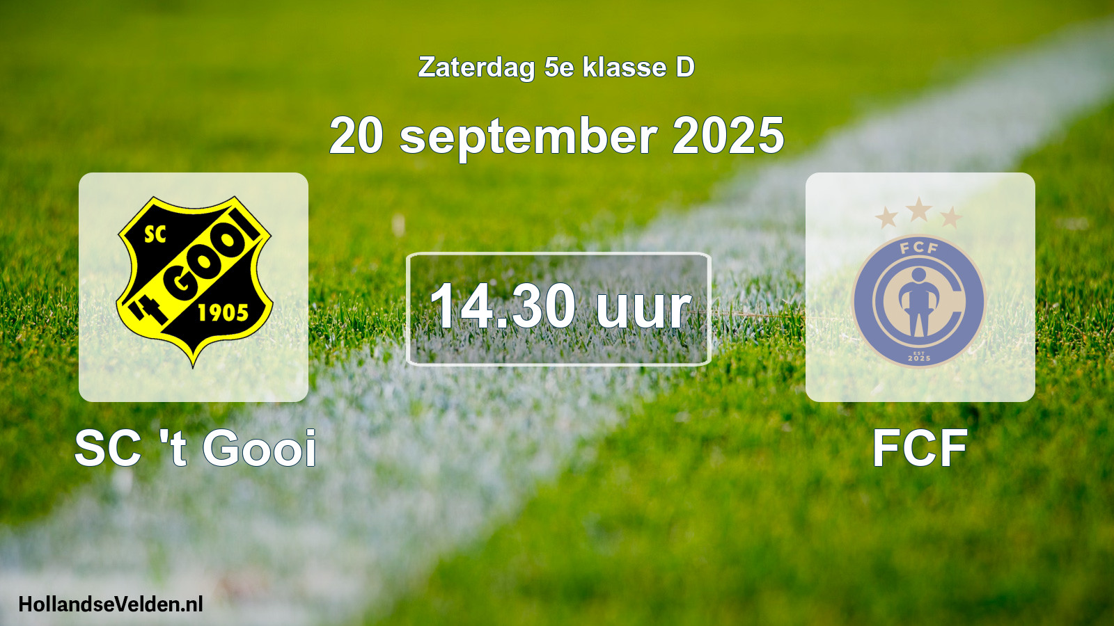 Scheduled Match: SC 't Gooi - FCF (20 September 2025)