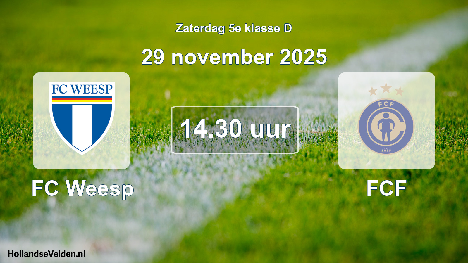 Scheduled Match: FC Weesp - FCF (29 November 2025)