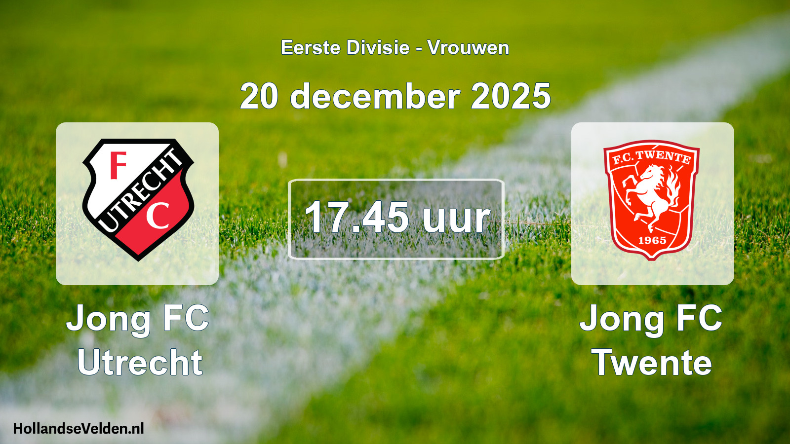 Geplande wedstrijd: Jong FC Utrecht - Jong FC Twente (20 december 2025)