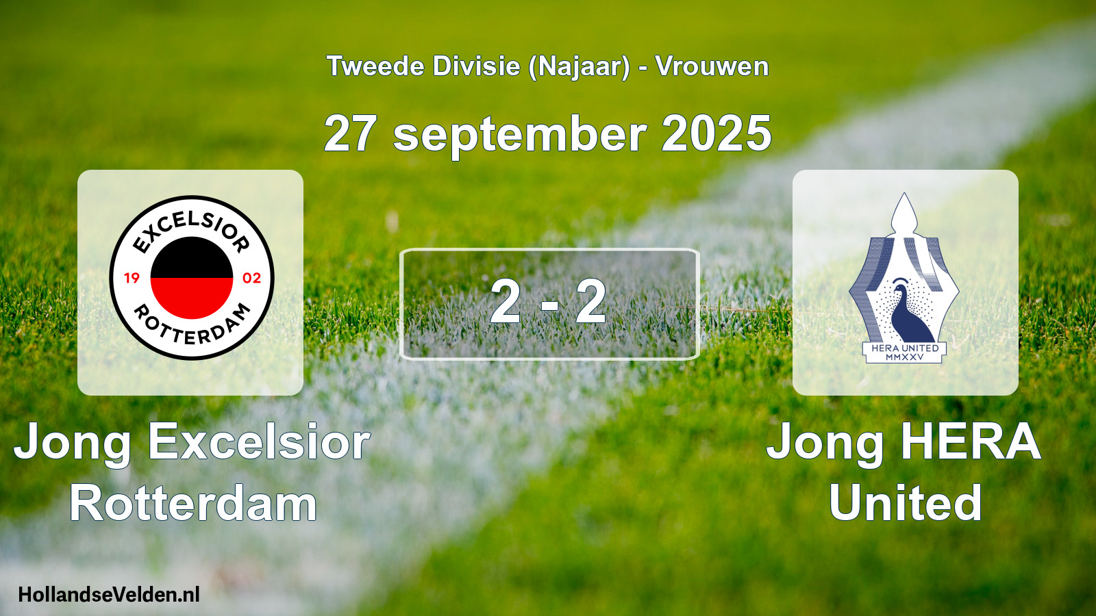 Played match: Jong Excelsior Rotterdam - Jong HERA United 2 - 2 (27 September 2025)