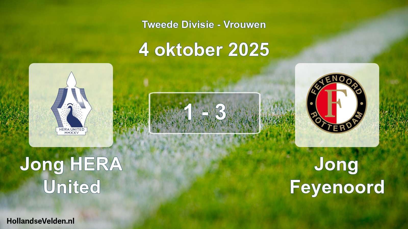 Gespeelde wedstrijd: Jong HERA United - Jong Feyenoord 1 - 3 (4 oktober 2025)