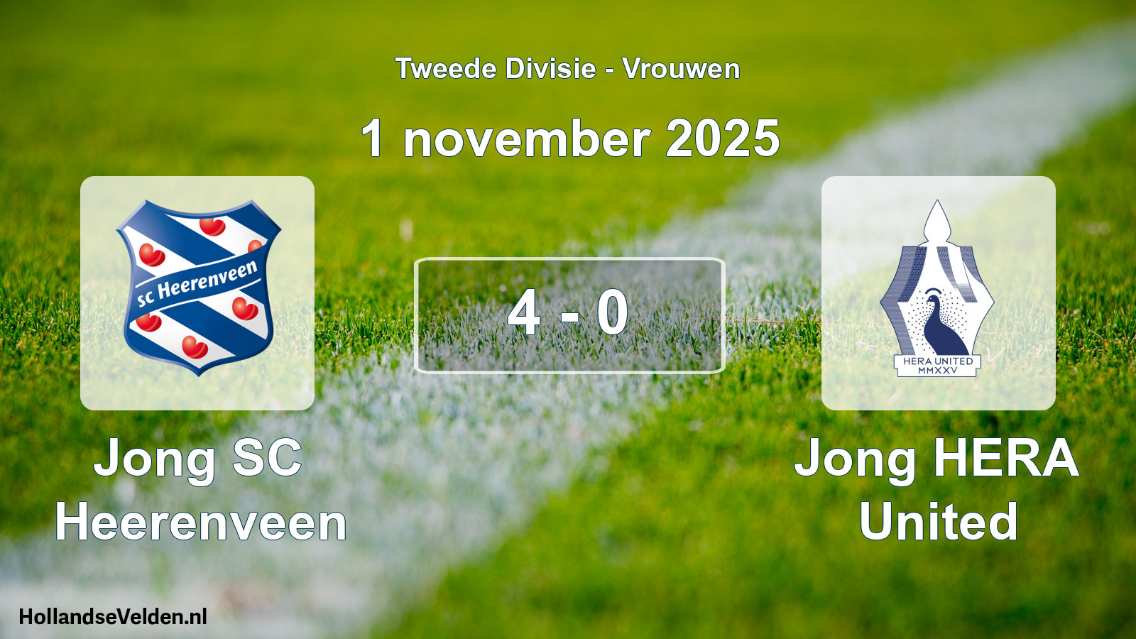 Gespeelde wedstrijd: Jong SC Heerenveen - Jong HERA United 4 - 0 (1 november 2025)