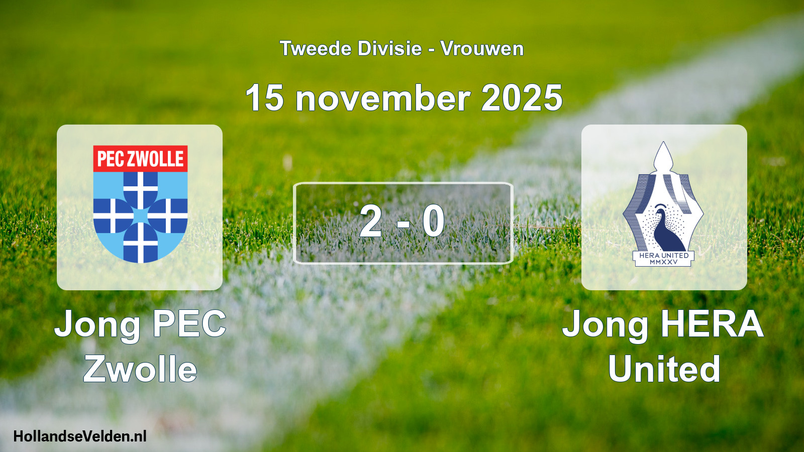 Gespeelde wedstrijd: Jong PEC Zwolle - Jong HERA United 2 - 0 (15 november 2025)