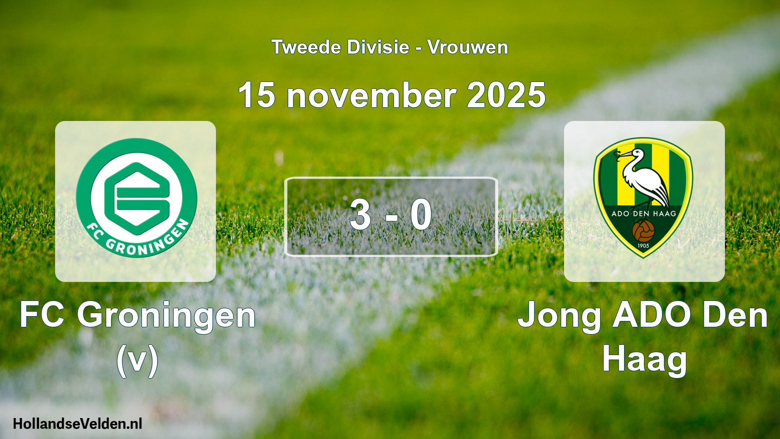 Gespeelde wedstrijd: FC Groningen (v) - Jong ADO Den Haag 3 - 0 (15 november 2025)