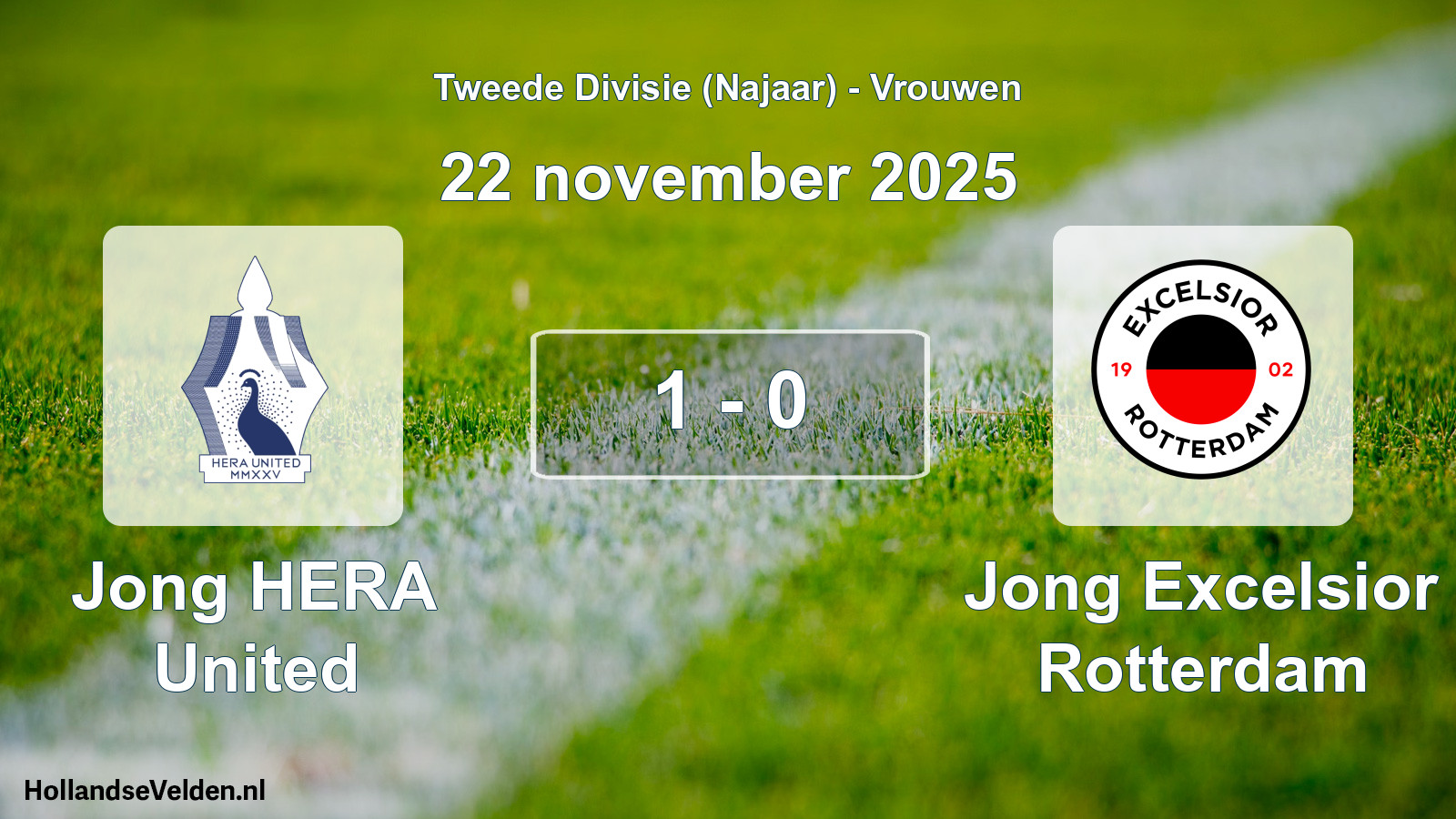 Played match: Jong HERA United - Jong Excelsior Rotterdam 1 - 0 (22 November 2025)