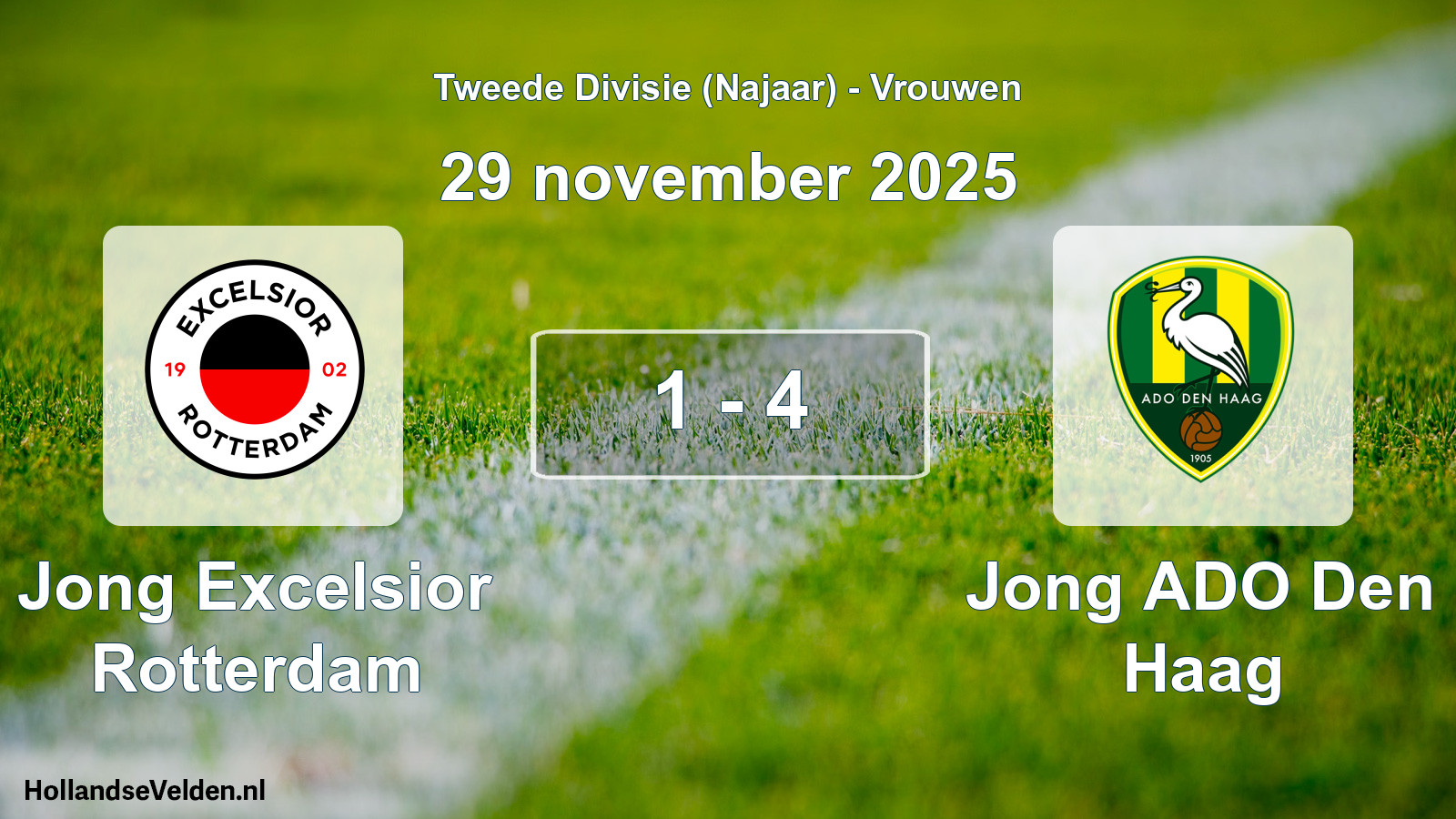 Played match: Jong Excelsior Rotterdam - Jong ADO Den Haag 1 - 4 (29 November 2025)