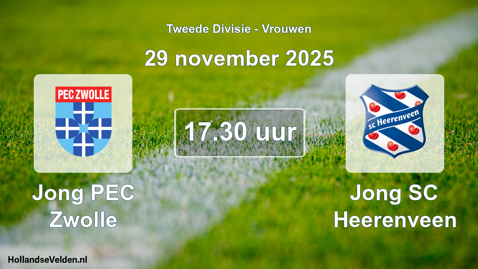 Geplande wedstrijd: Jong PEC Zwolle - Jong SC Heerenveen (29 november 2025)