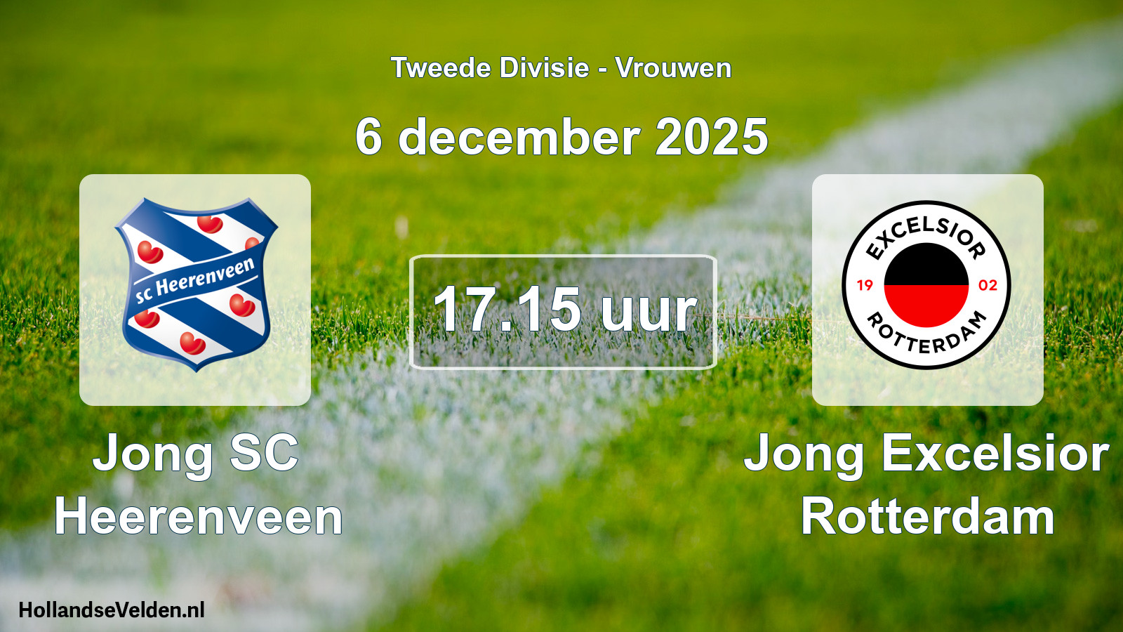 Geplande wedstrijd: Jong SC Heerenveen - Jong Excelsior Rotterdam (6 december 2025)