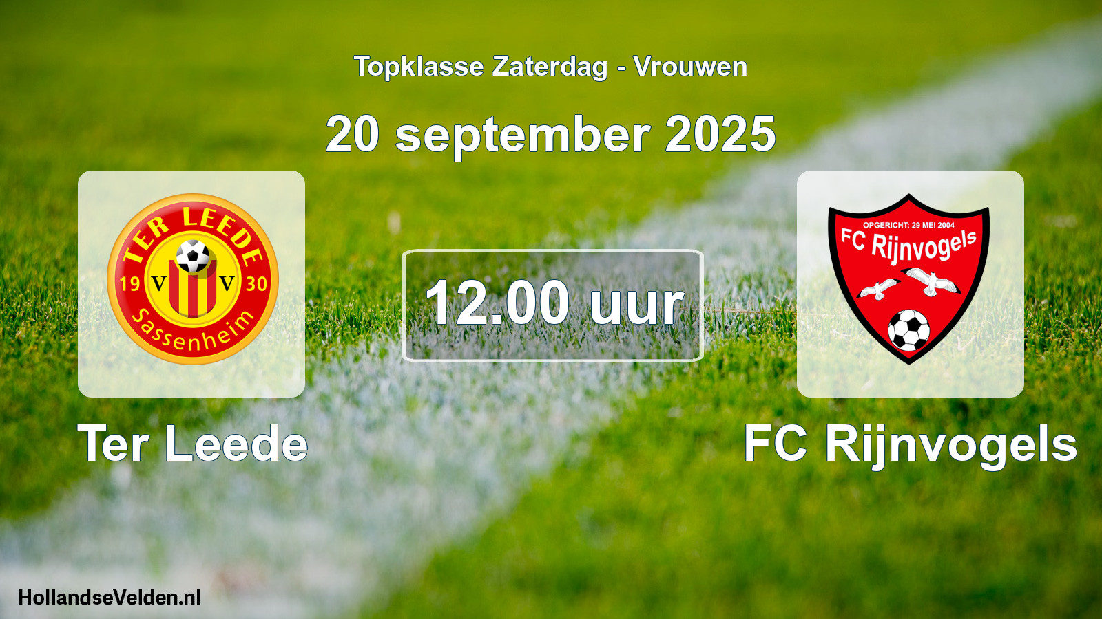 Scheduled Match: Ter Leede - FC Rijnvogels (20 September 2025)