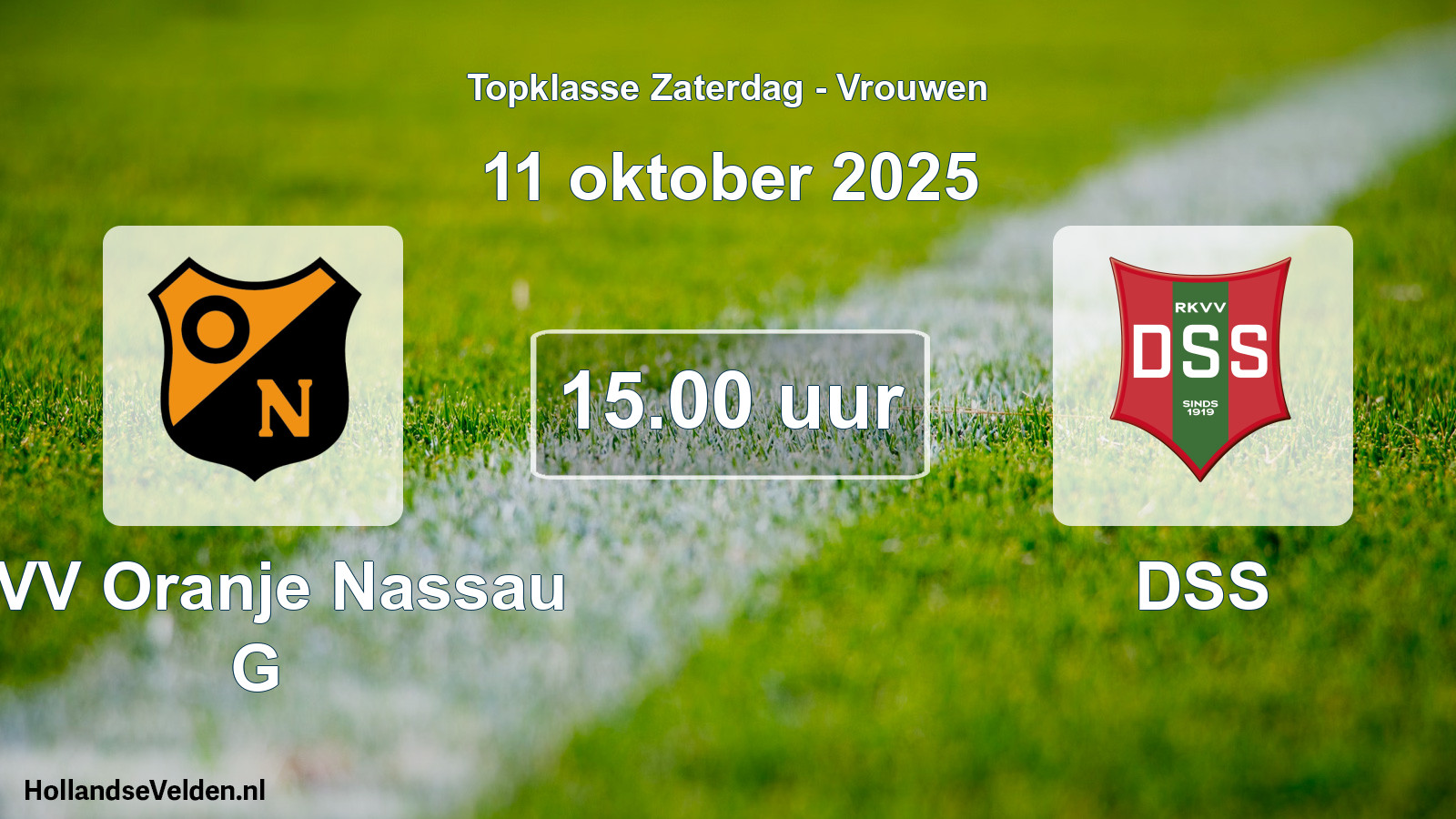 Scheduled Match: CVV Oranje Nassau G - DSS (11 October 2025)