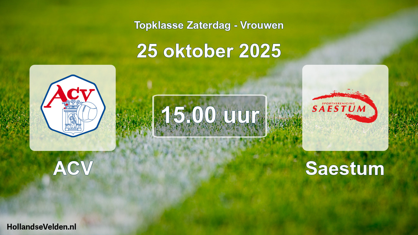 Geplande wedstrijd: ACV - Saestum (25 oktober 2025)