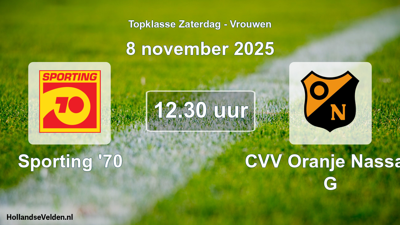 Scheduled Match: Sporting '70 - CVV Oranje Nassau G (8 November 2025)