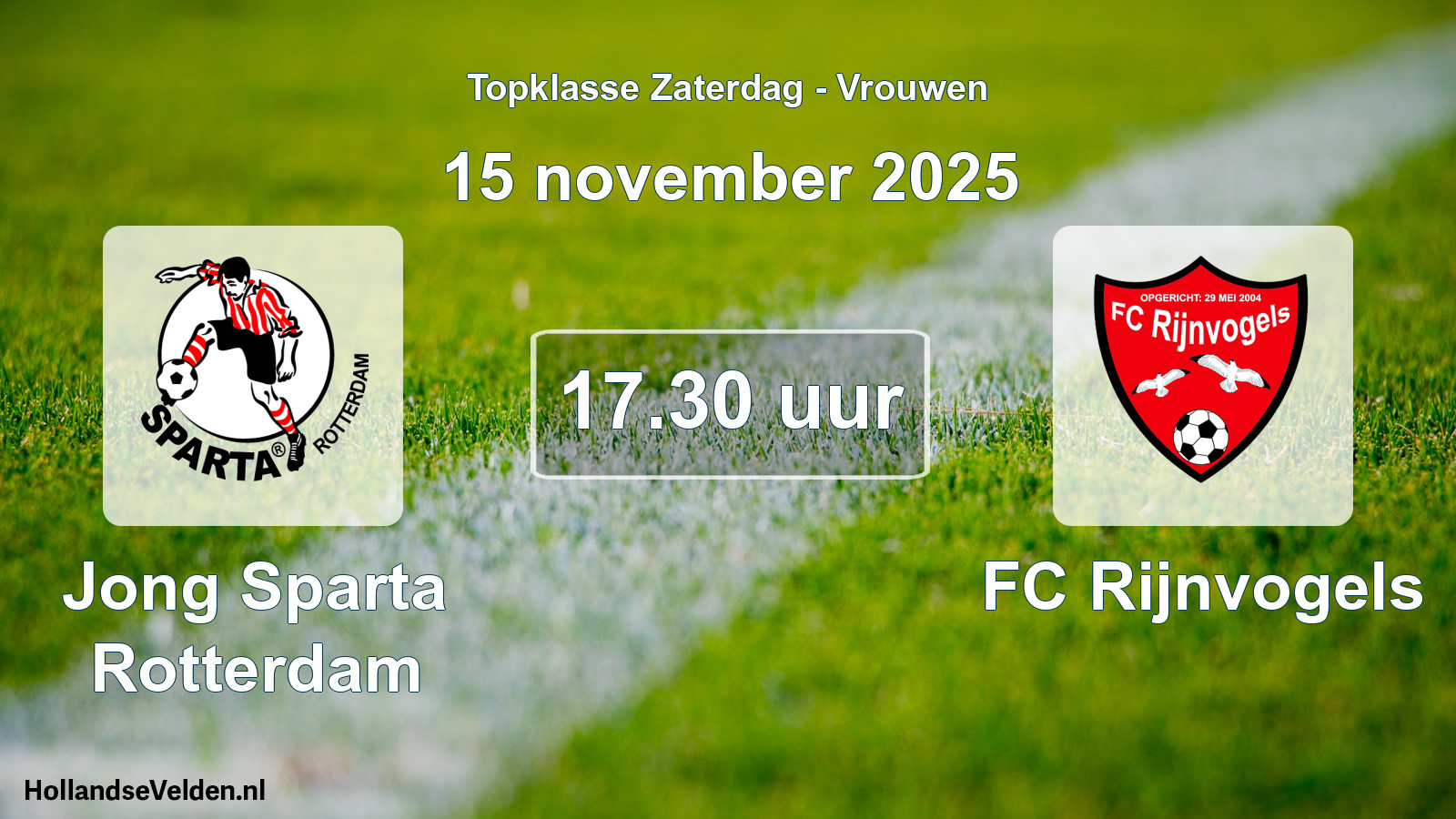 Scheduled Match: Jong Sparta Rotterdam - FC Rijnvogels (15 November 2025)