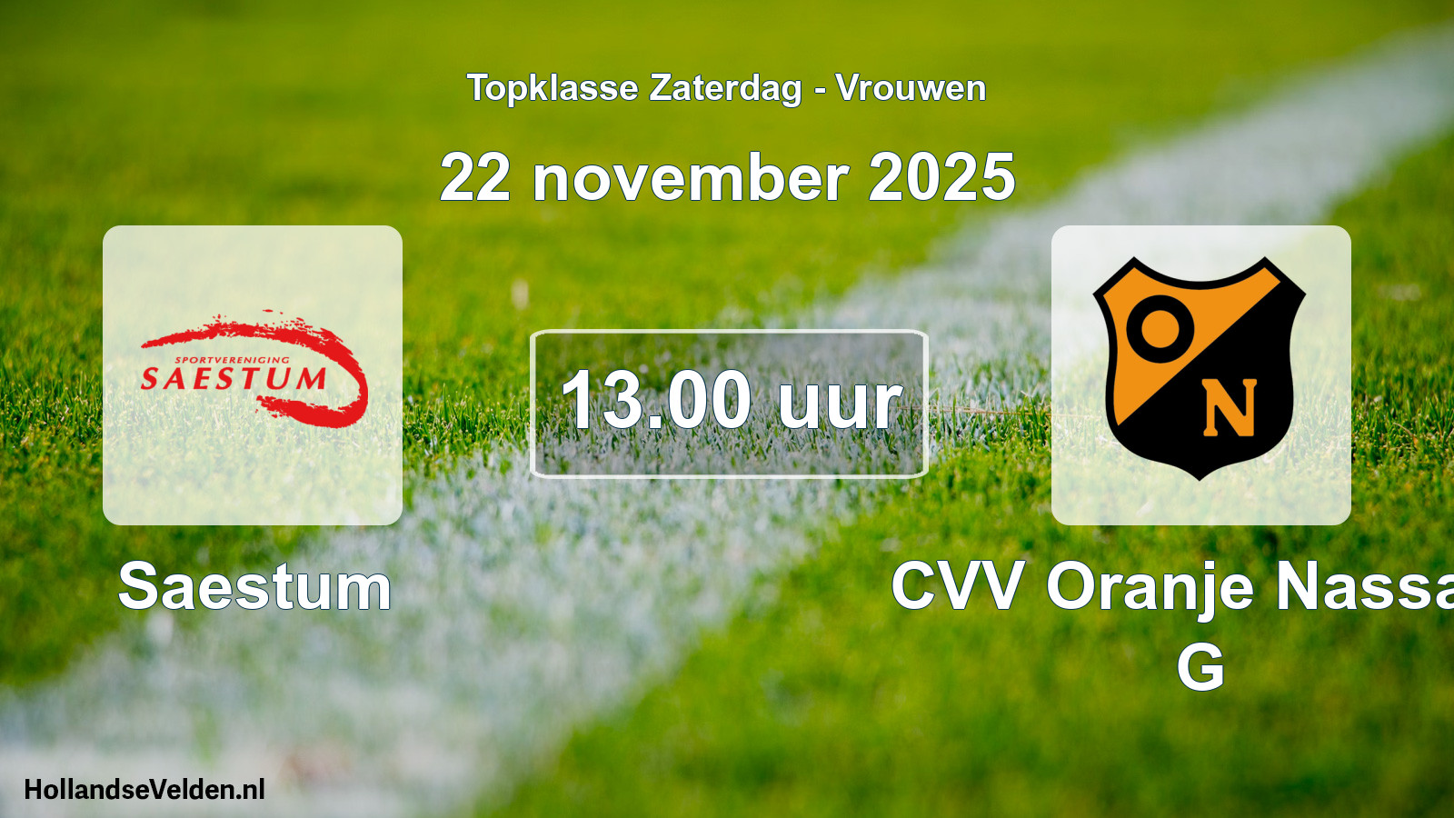 Scheduled Match: Saestum - CVV Oranje Nassau G (22 November 2025)