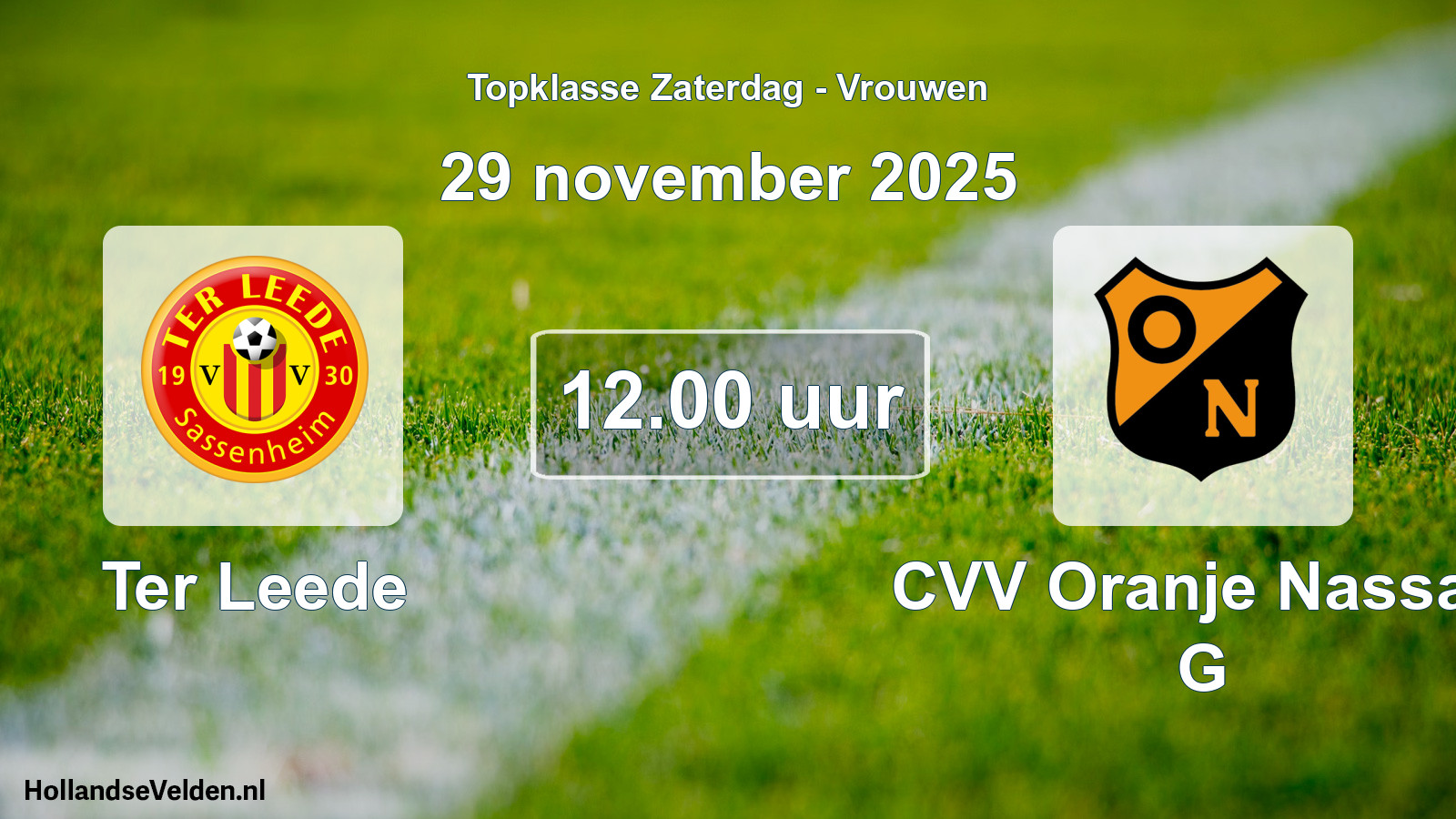 Scheduled Match: Ter Leede - CVV Oranje Nassau G (29 November 2025)