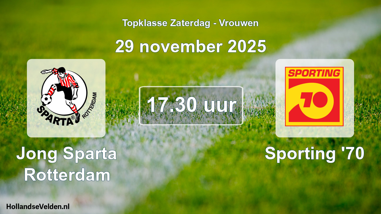 Scheduled Match: Jong Sparta Rotterdam - Sporting '70 (29 November 2025)
