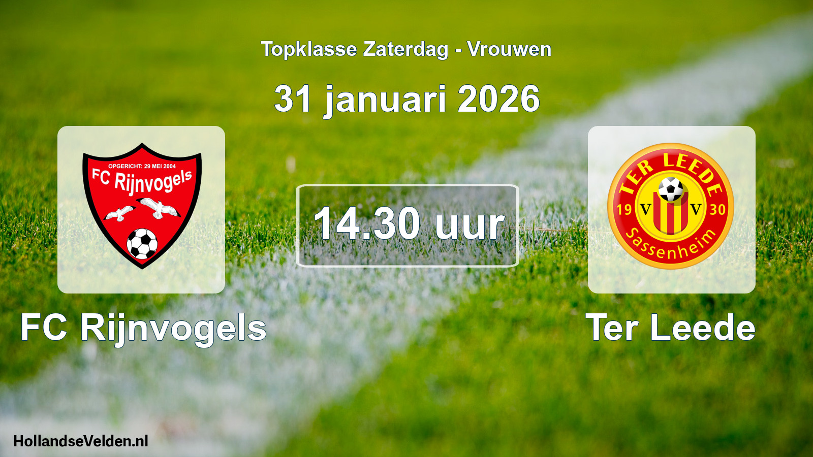 Scheduled Match: FC Rijnvogels - Ter Leede (31 January 2026)