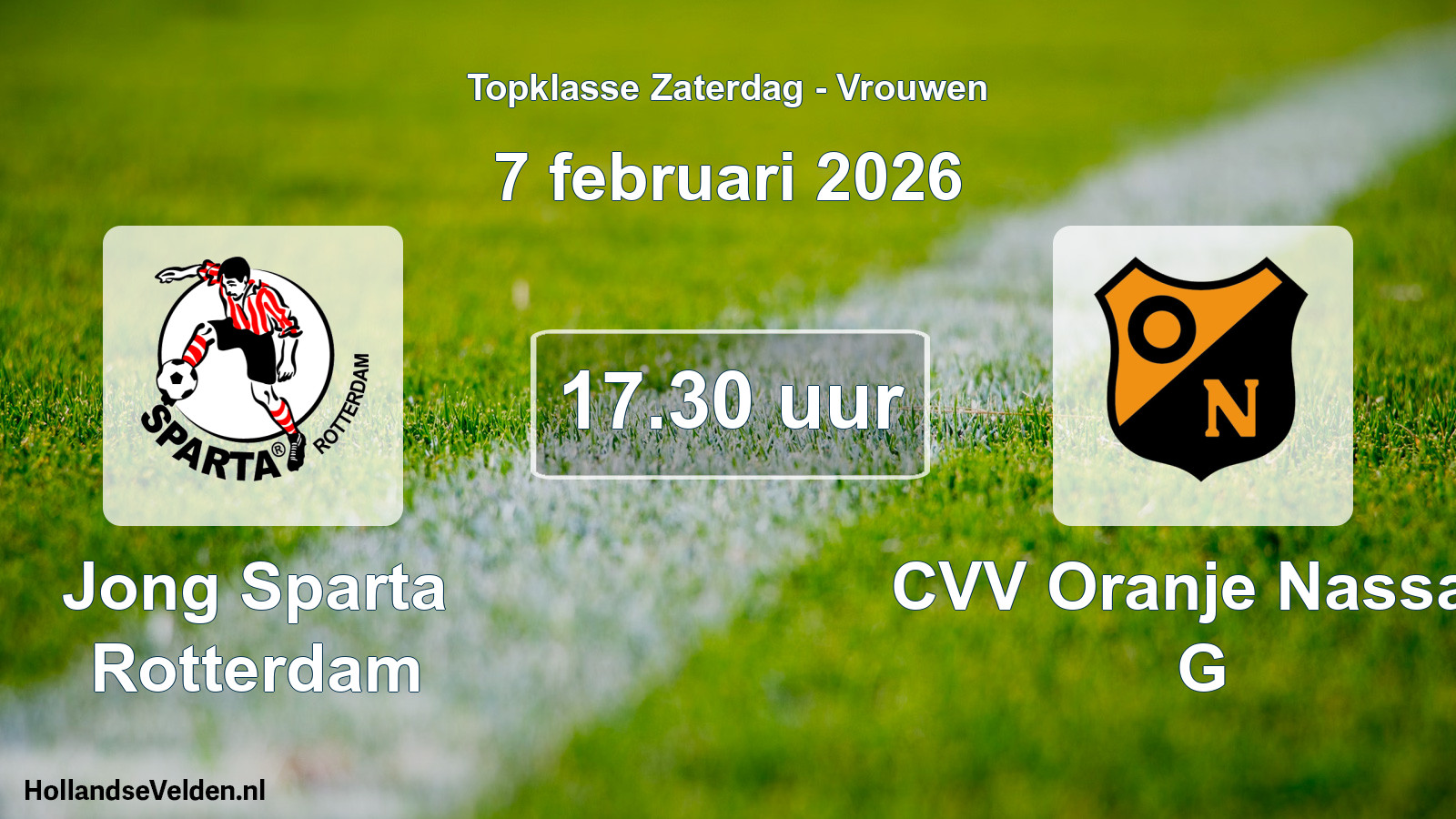 Scheduled Match: Jong Sparta Rotterdam - CVV Oranje Nassau G (7 February 2026)