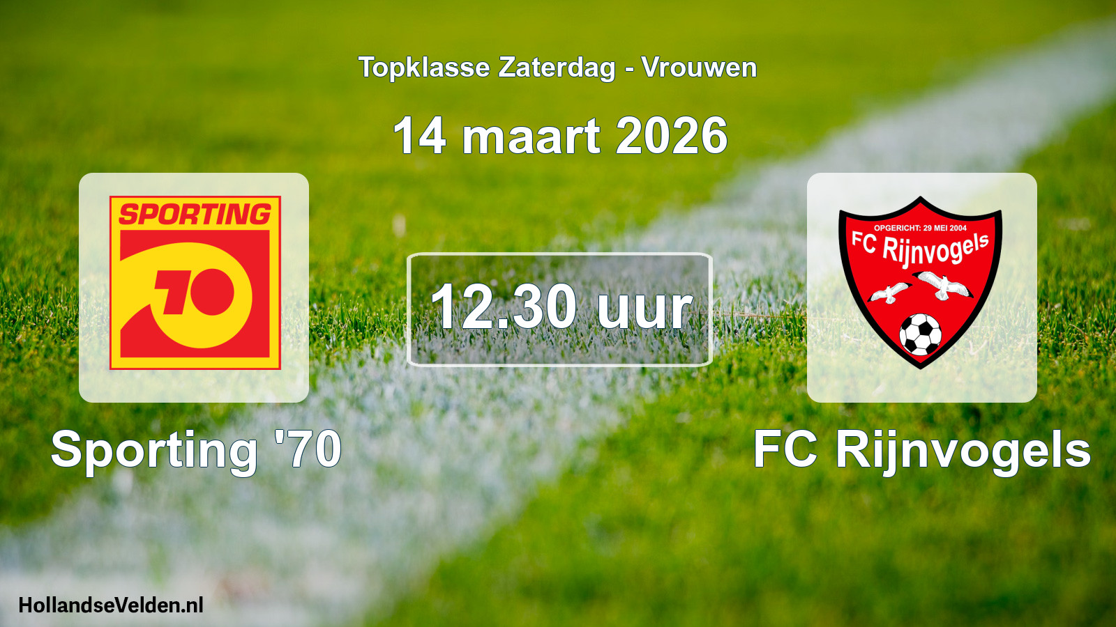 Scheduled Match: Sporting '70 - FC Rijnvogels (14 March 2026)