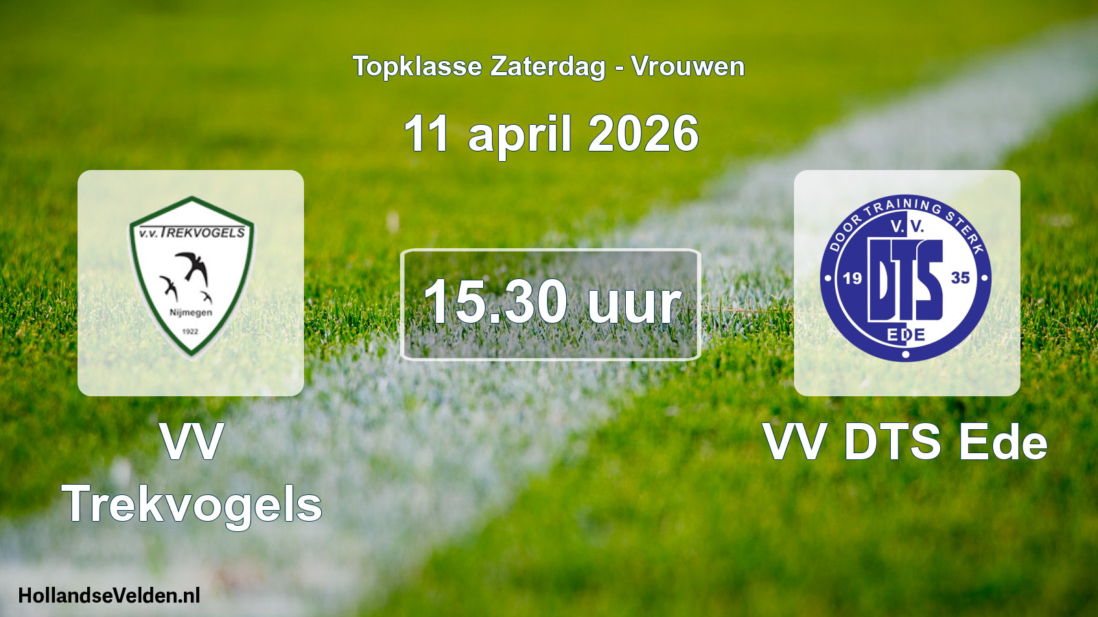 Scheduled Match: VV Trekvogels - VV DTS Ede (11 April 2026)