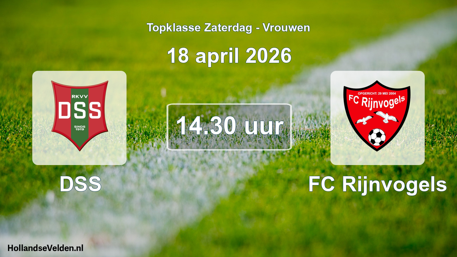 Scheduled Match: DSS - FC Rijnvogels (18 April 2026)