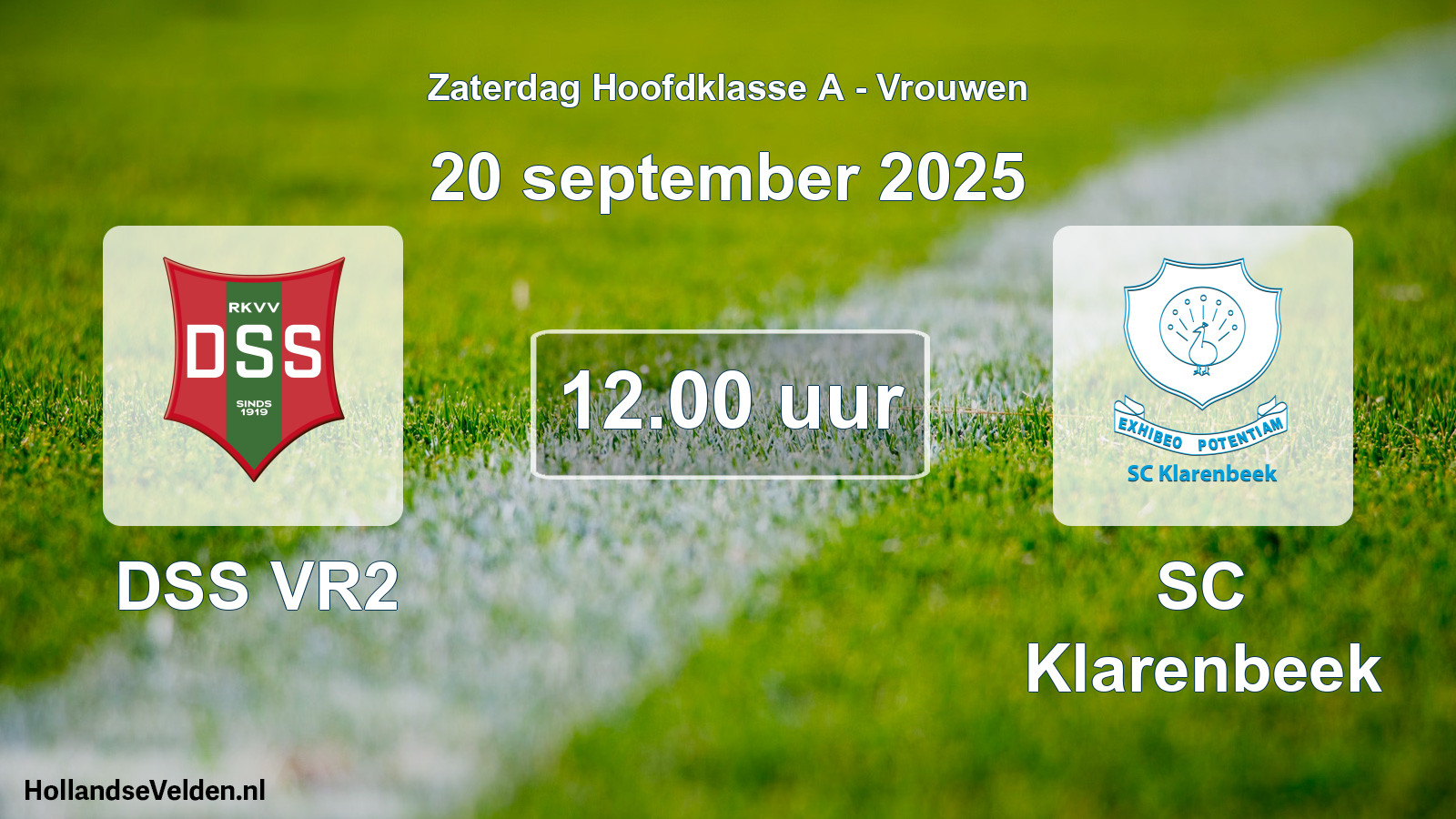 Scheduled Match: DSS VR2 - SC Klarenbeek (20 September 2025)