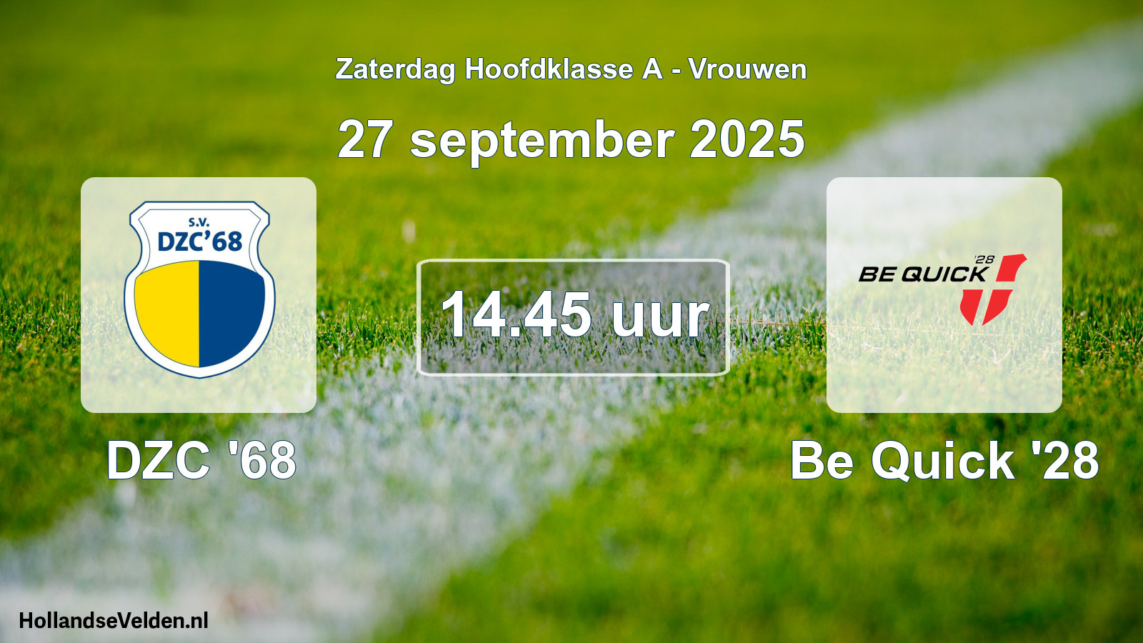 Scheduled Match: DZC '68 - Be Quick '28 (27 September 2025)