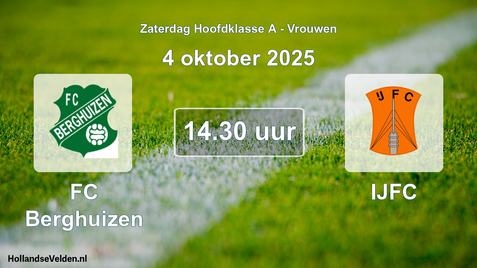 Geplande wedstrijd: FC Berghuizen - IJFC (4 oktober 2025)