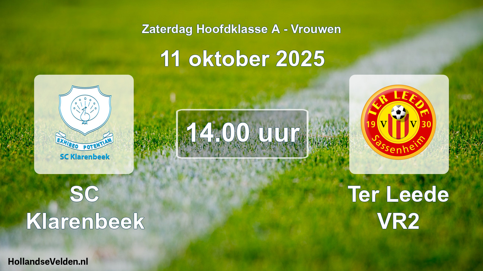Scheduled Match: SC Klarenbeek - Ter Leede VR2 (11 October 2025)