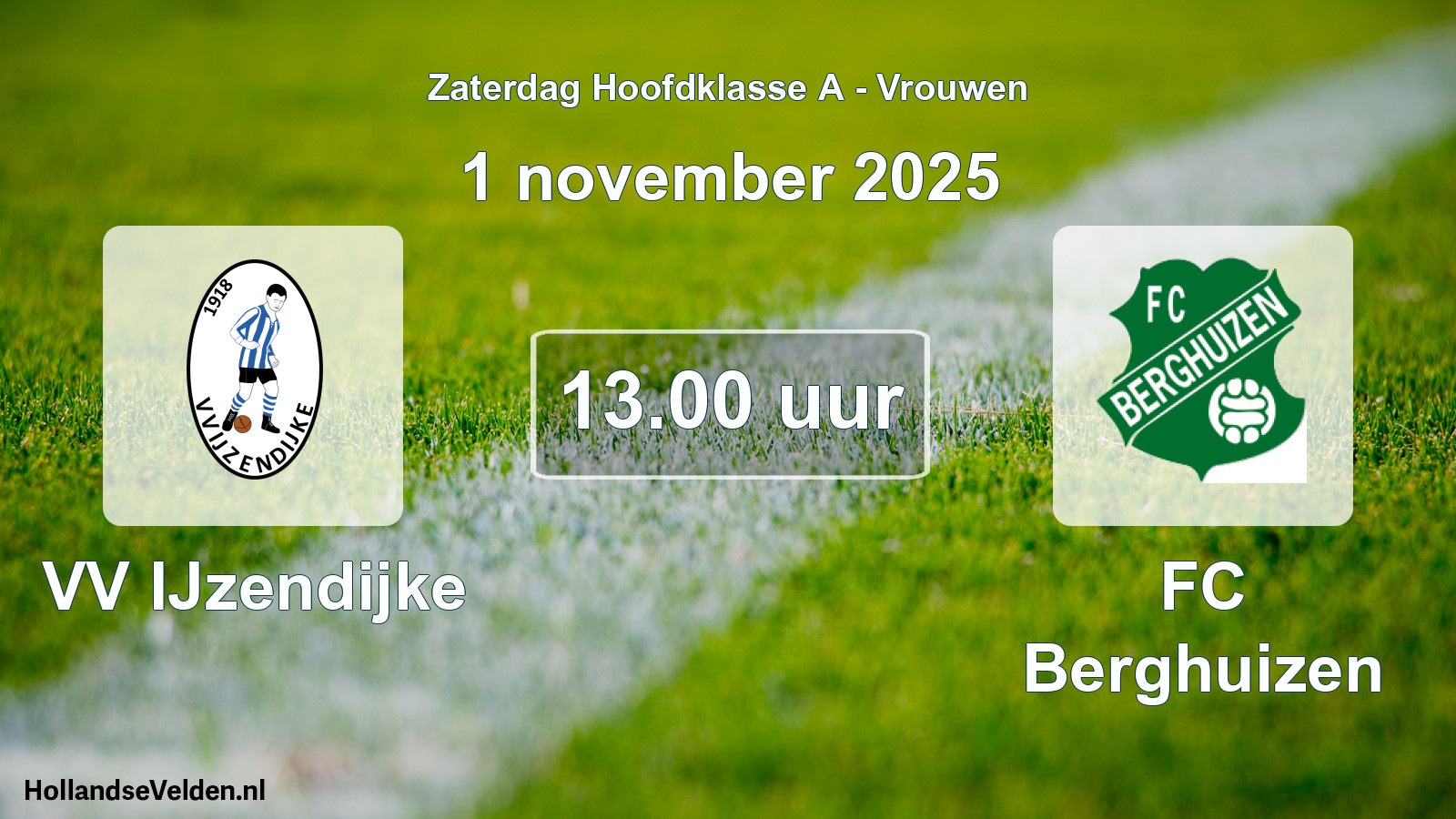 Geplande wedstrijd: VV IJzendijke - FC Berghuizen (1 november 2025)