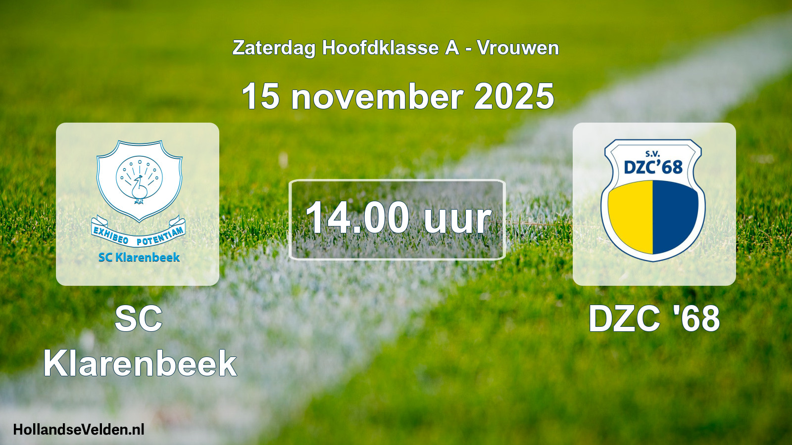Scheduled Match: SC Klarenbeek - DZC '68 (15 November 2025)