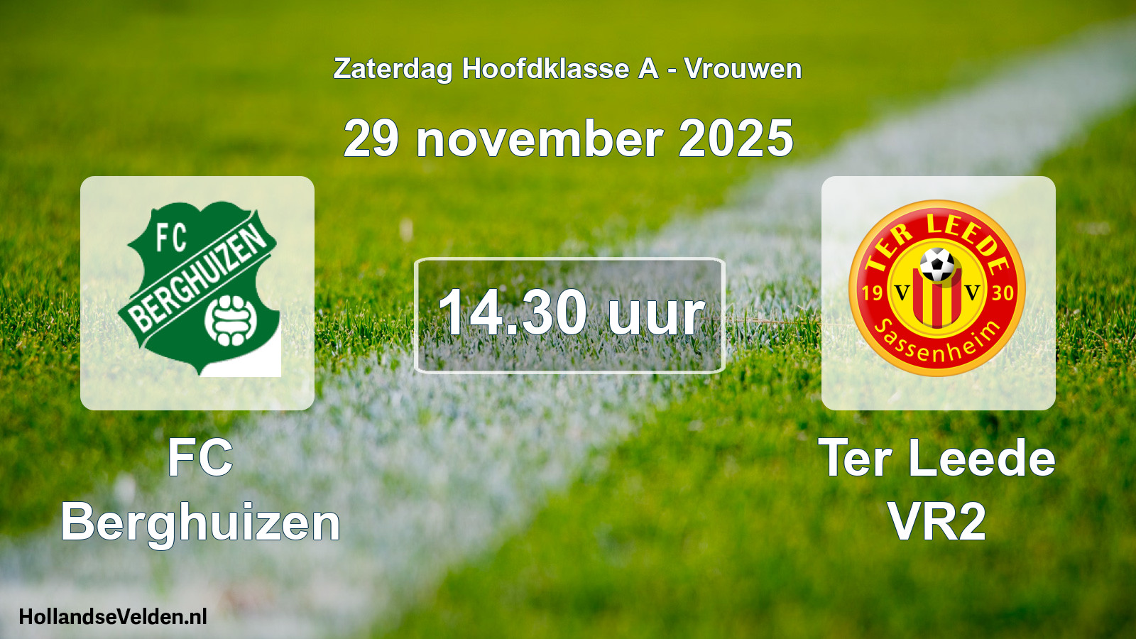 Geplande wedstrijd: FC Berghuizen - Ter Leede VR2 (29 november 2025)