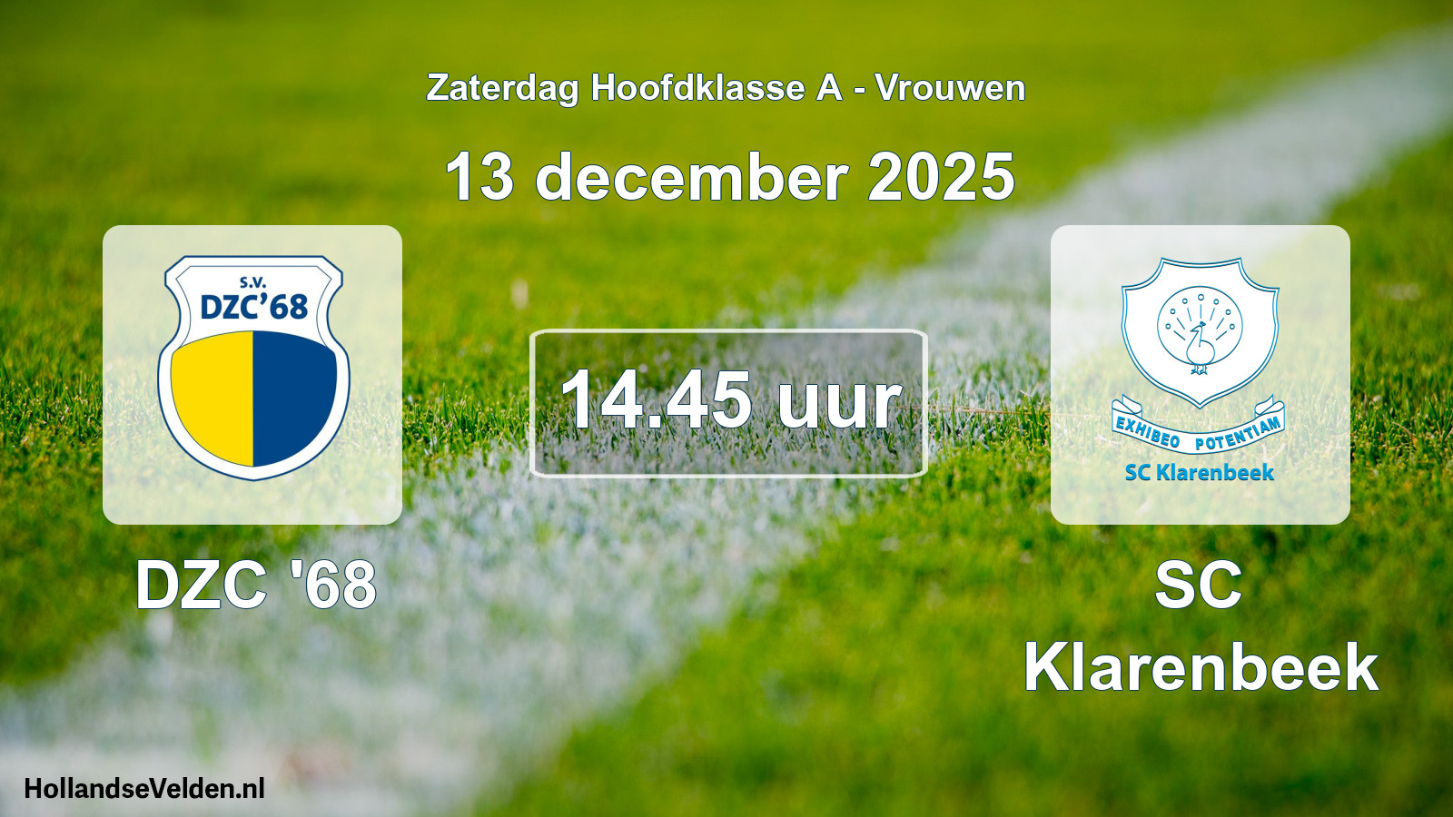Scheduled Match: DZC '68 - SC Klarenbeek (13 December 2025)