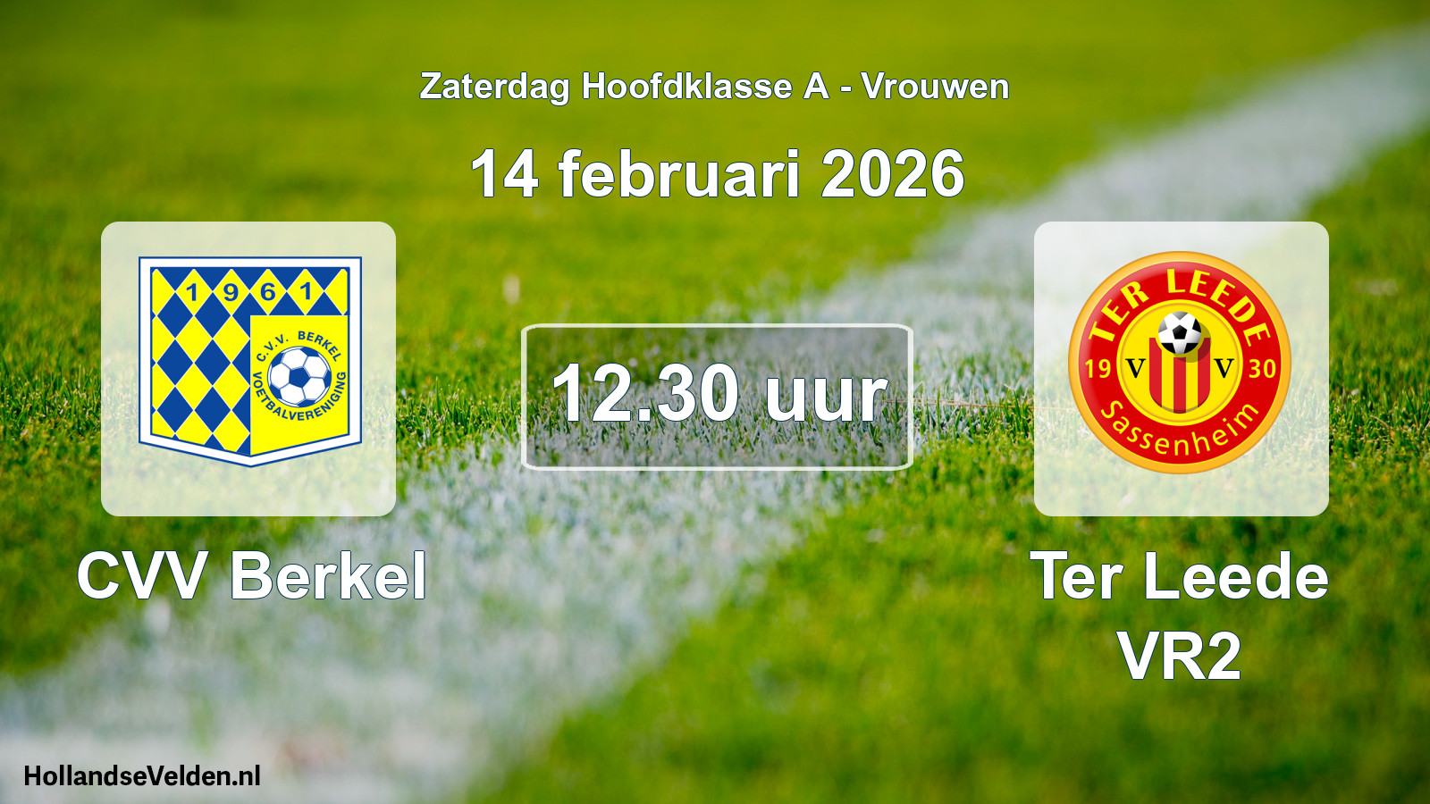 Scheduled Match: CVV Berkel - Ter Leede VR2 (14 February 2026)