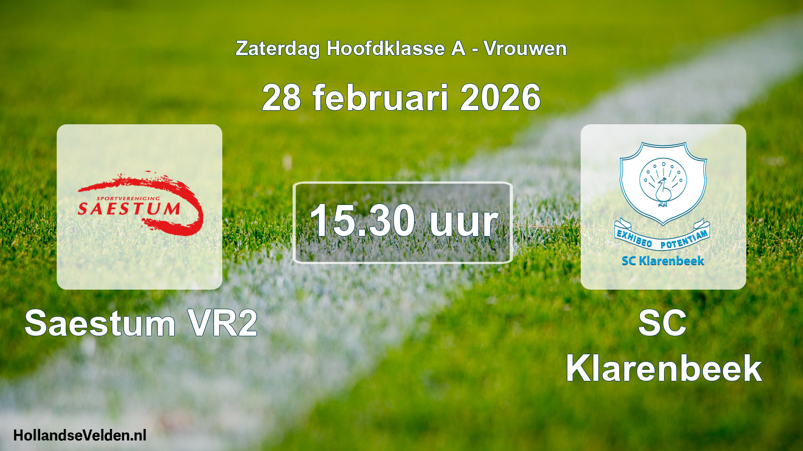 Geplande wedstrijd: Saestum VR2 - SC Klarenbeek (28 februari 2026)
