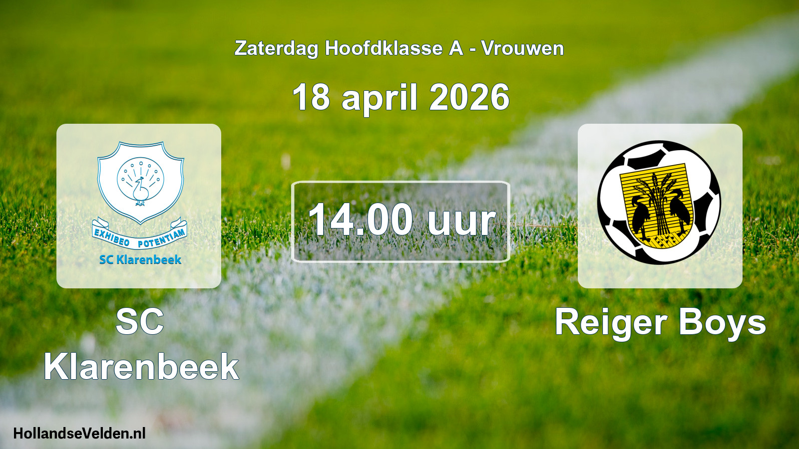 Scheduled Match: SC Klarenbeek - Reiger Boys (18 April 2026)