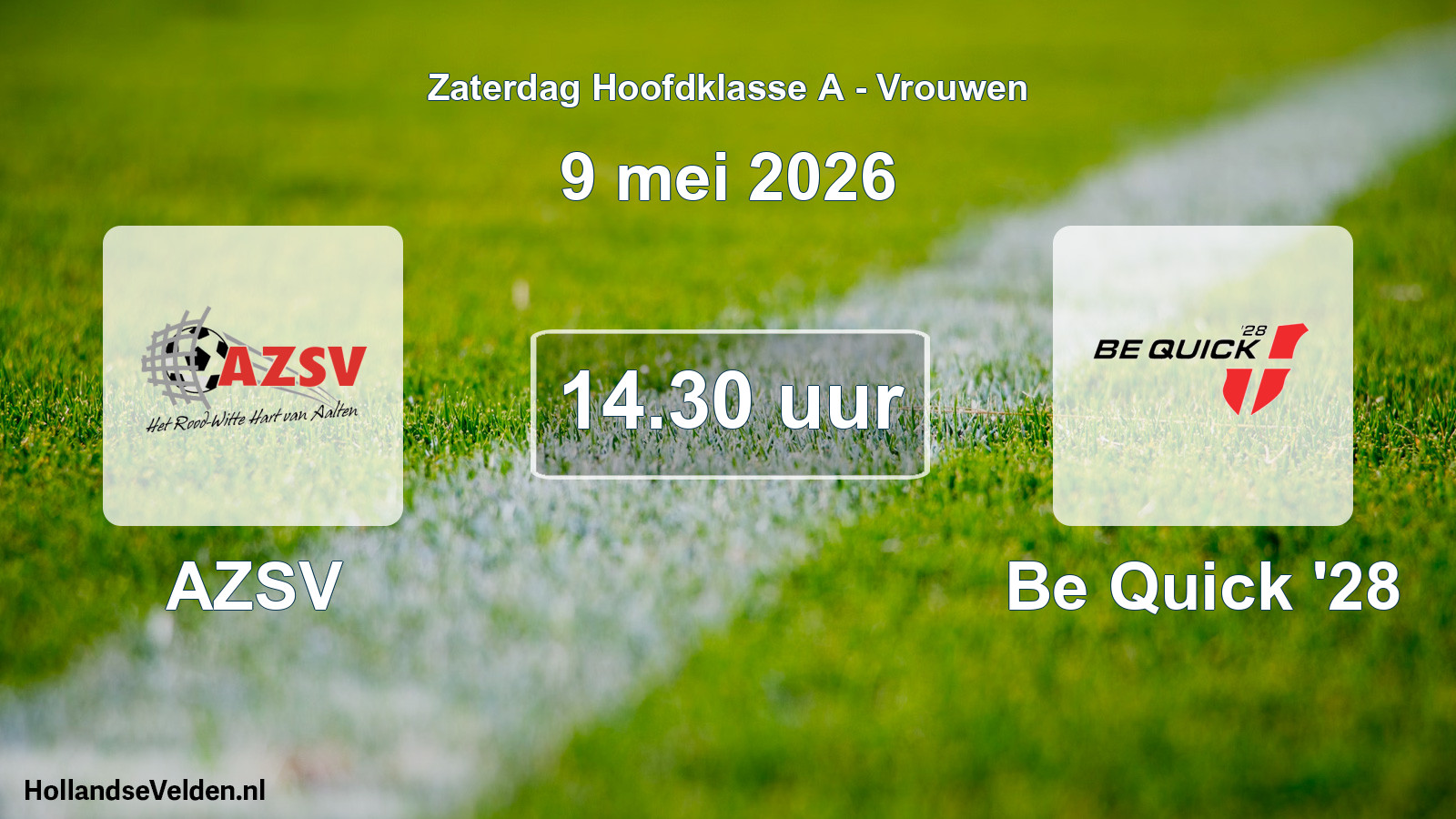 Scheduled Match: AZSV - Be Quick '28 (9 May 2026)