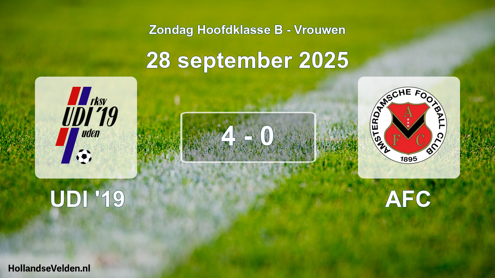 Gespeelde wedstrijd: UDI '19 - AFC 4 - 0 (28 september 2025)