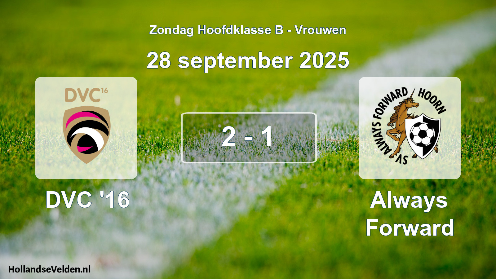 Gespeelde wedstrijd: DVC '16 - Always Forward 2 - 1 (28 september 2025)
