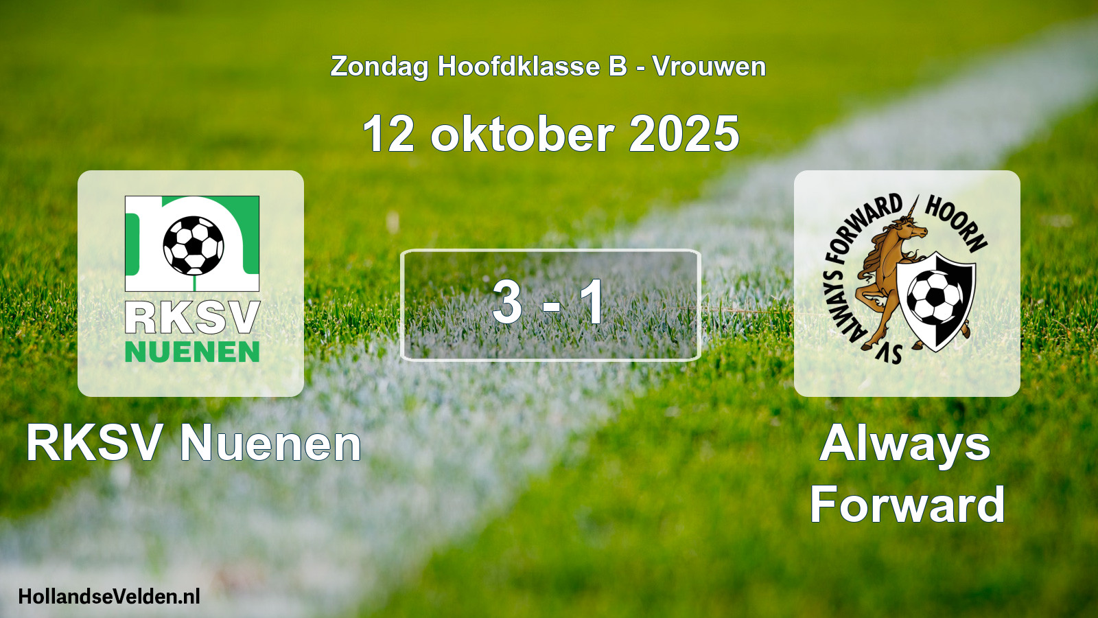 Played match: RKSV Nuenen - Always Forward 3 - 1 (12 October 2025)
