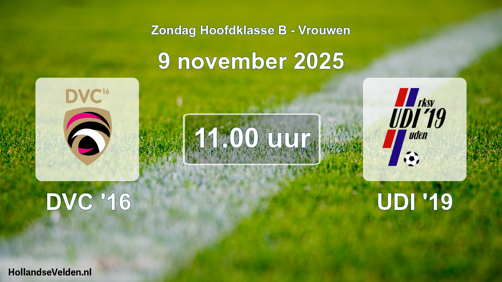 Geplande wedstrijd: DVC '16 - UDI '19 (9 november 2025)