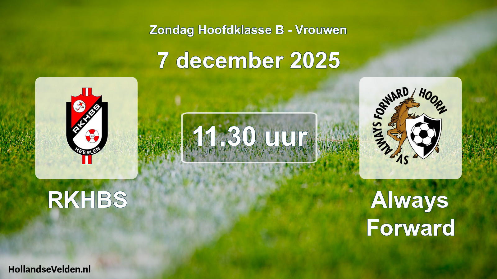 Geplande wedstrijd: RKHBS - Always Forward (7 december 2025)